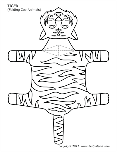 Folding zoo animal templates free printable templates coloring pages