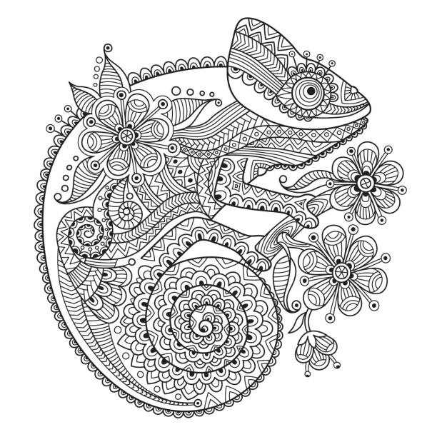 Zoo animal coloring page stock illustrations royalty