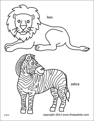 Folding zoo animal templates free printable templates coloring pages firstpalette animal coloring pages african savanna animals lion coloring pages