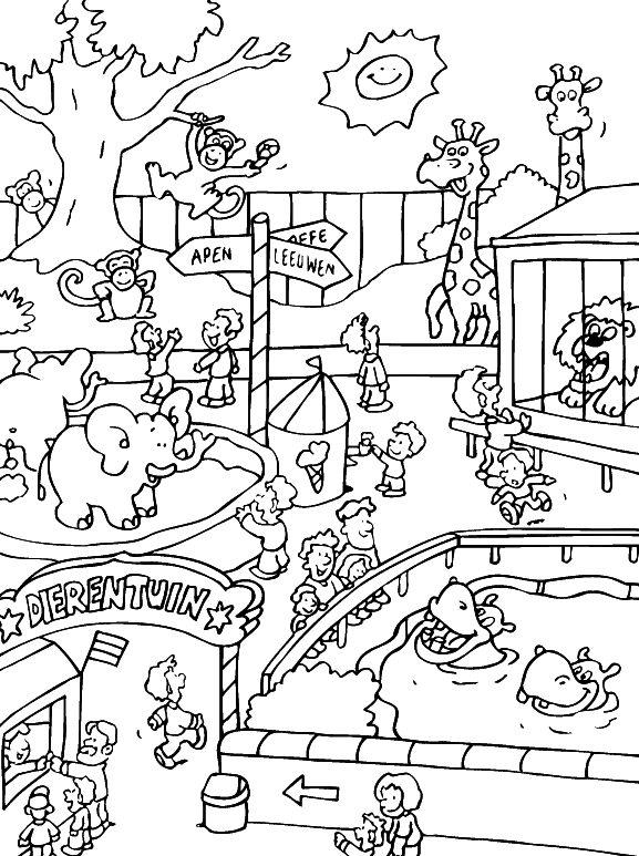 Free printable zoo coloring pages for kids