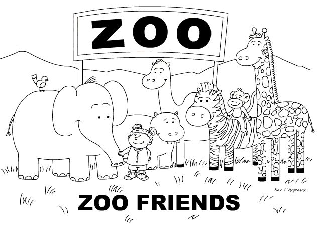 Zoo animals coloring pages