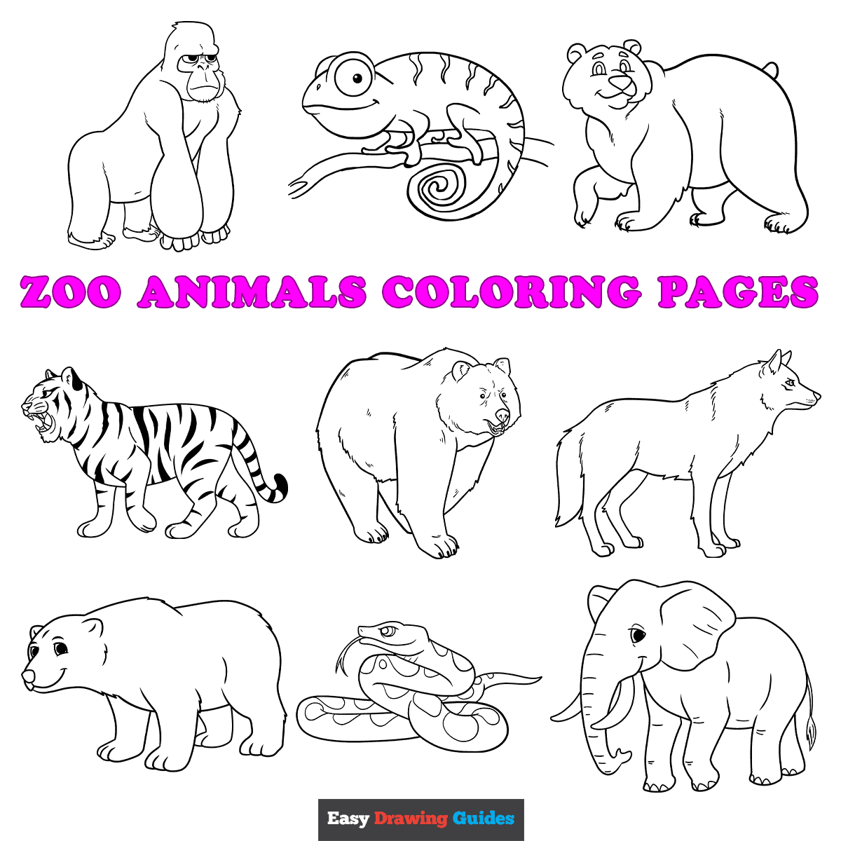 Free printable zoo animals coloring pages for kids