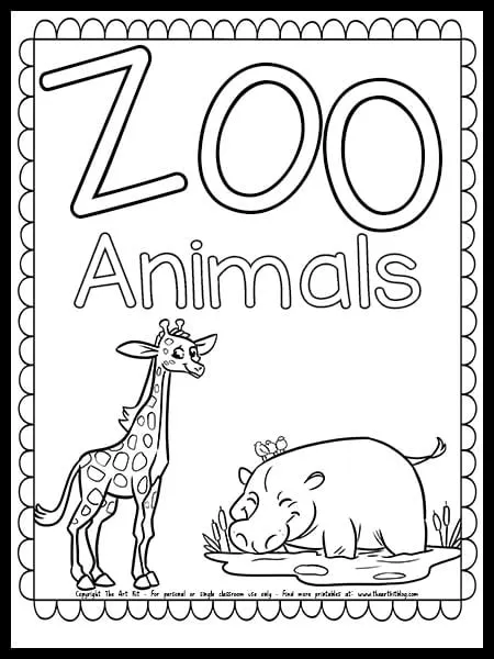 Zoo animal coloring page â free printable â the art kit