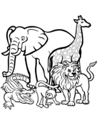 Zoo animals coloring pages free printable pictures