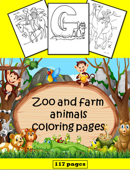 Zoo and farm animals coloring pages pdf by science and stories