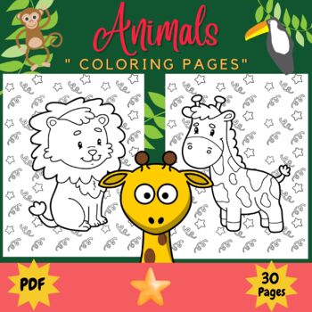Printable safari jungle animals coloring sheets