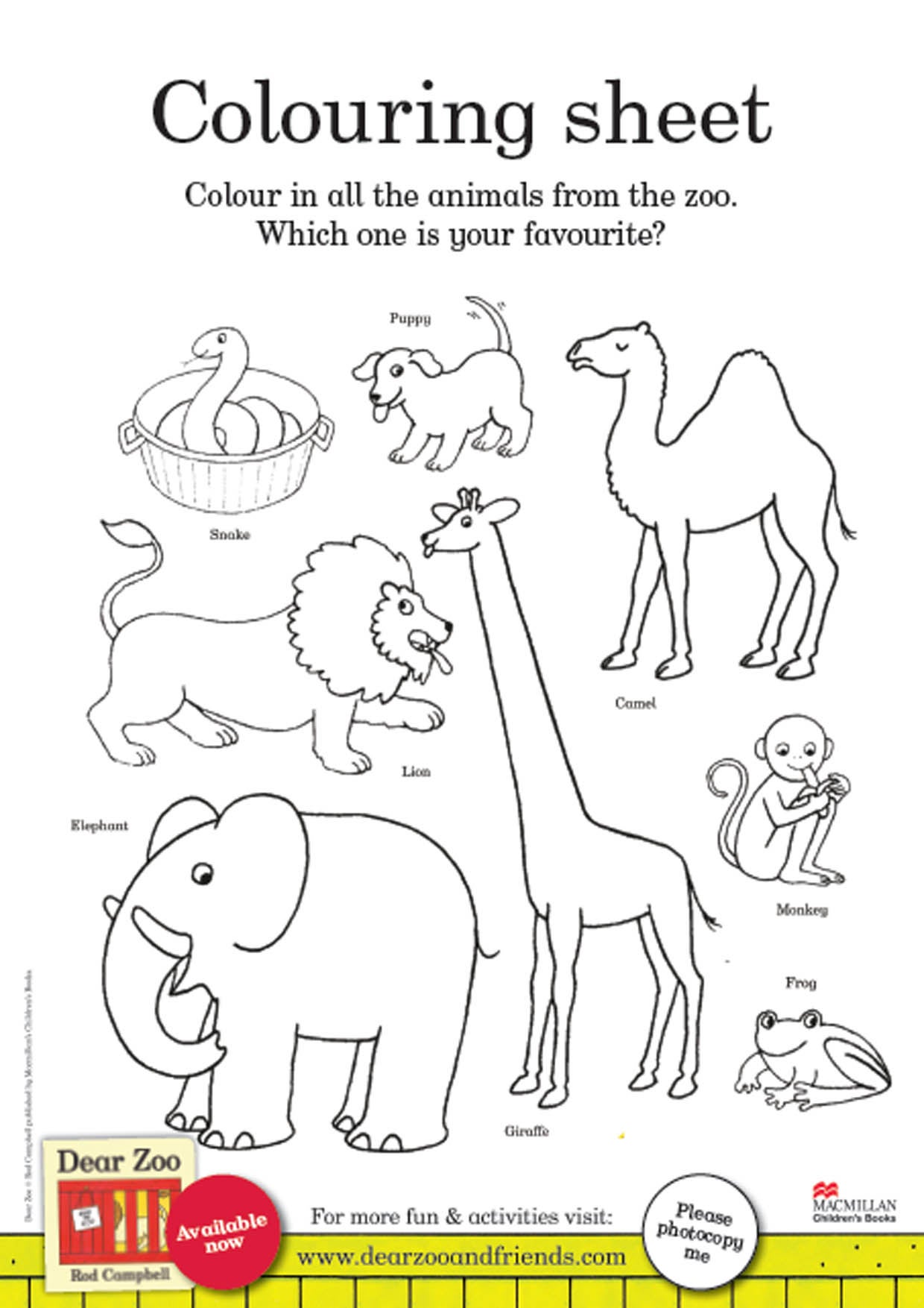Dear zoo activities for kids