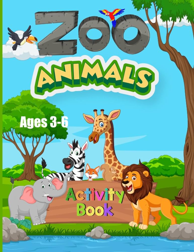 Zoo animals activity book coloring mazes word search connect the dots and more jackson jat s books