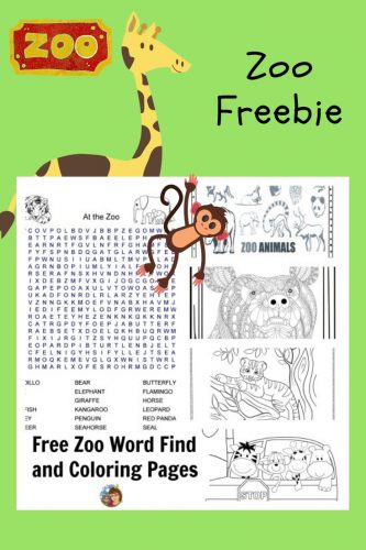 Zoo word search and coloring pages freebie â wise owl factory