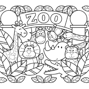 Zoo coloring pages printable for free download