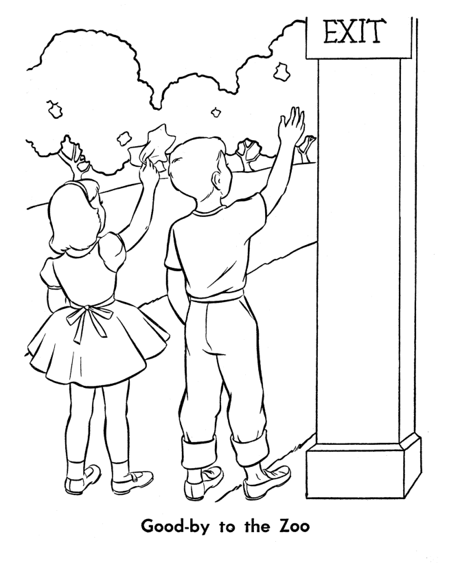 Kids at the zoo coloring pages a trip to the zoo coloring page and kids activity sheet