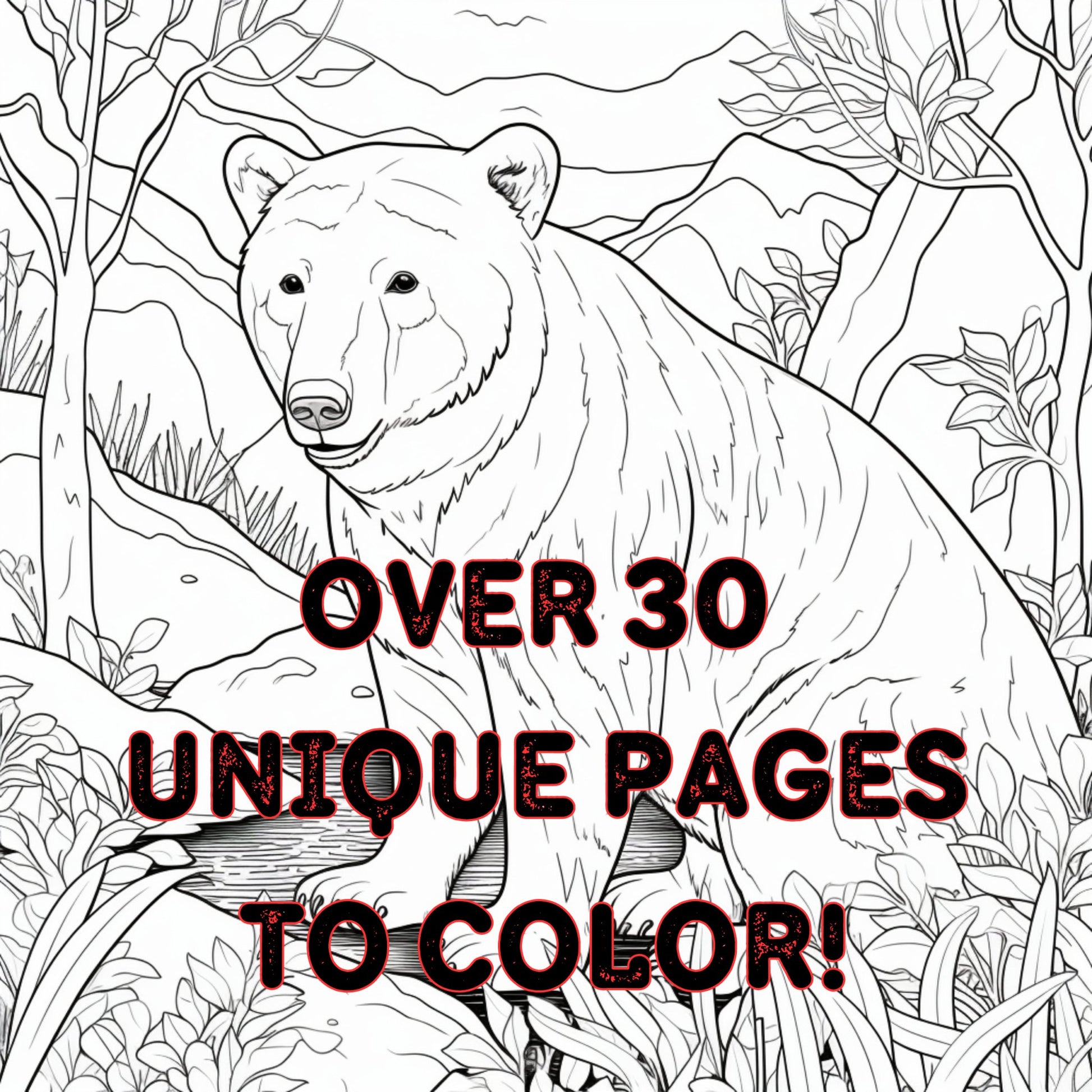 Digital black and white adult coloring pages