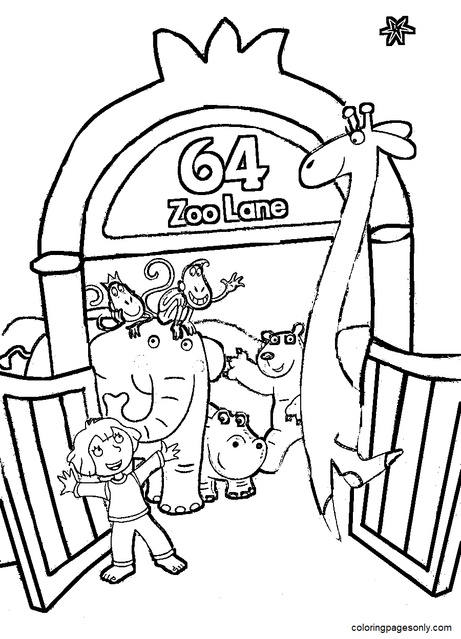 Zoo lane coloring pages printable for free download