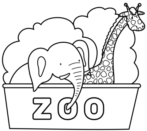 Zoo coloring page free printable coloring pages