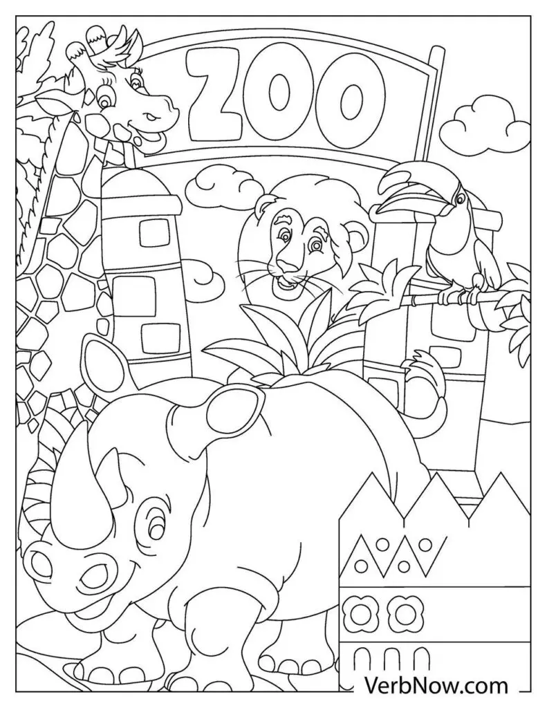 Free zoo animals coloring pages book for download printable pdf