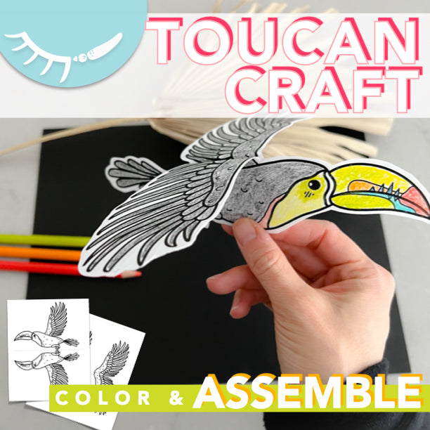 Toucan craft zoo animals craft toucan coloring page rainforest a â draw calm