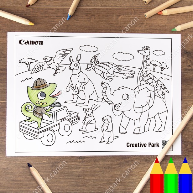 Coloring park animals