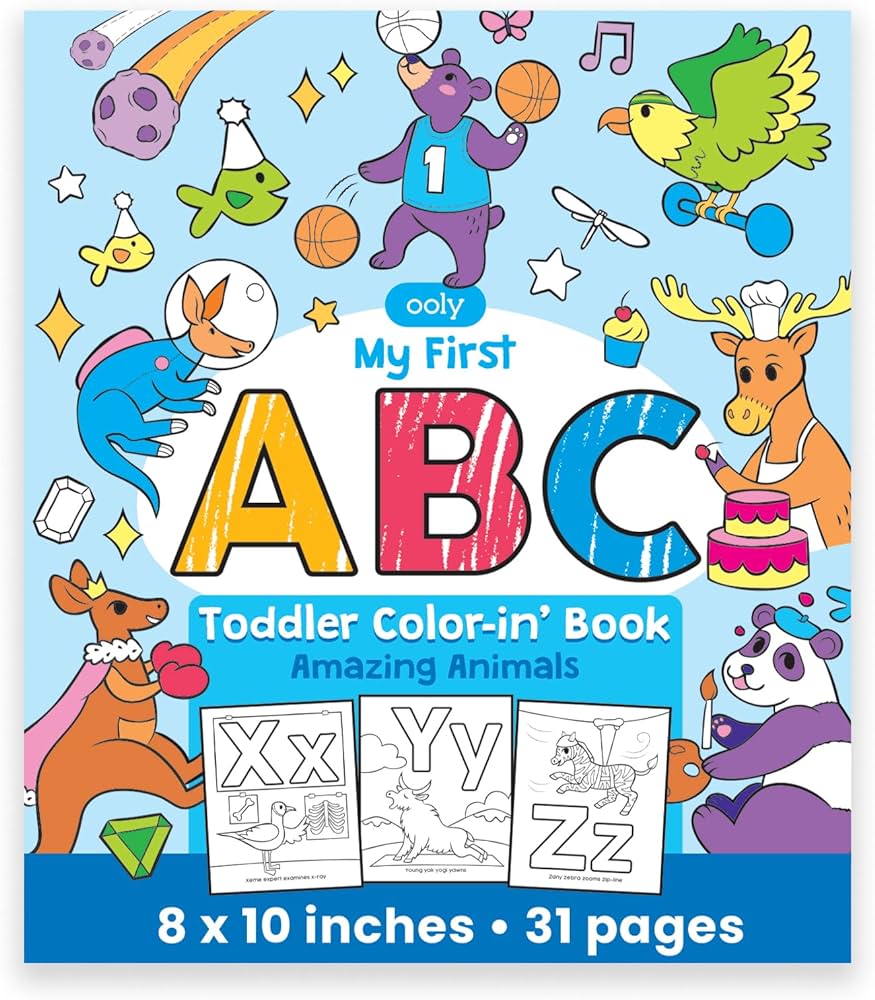 Ooly abc amazing animals toddler coloring book arts crafts sewing