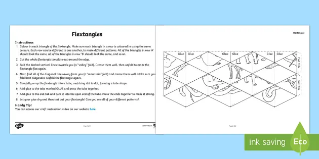 Ks zoo animals flextangle paper craft teacher made