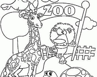 Pages zoo animals coloring book