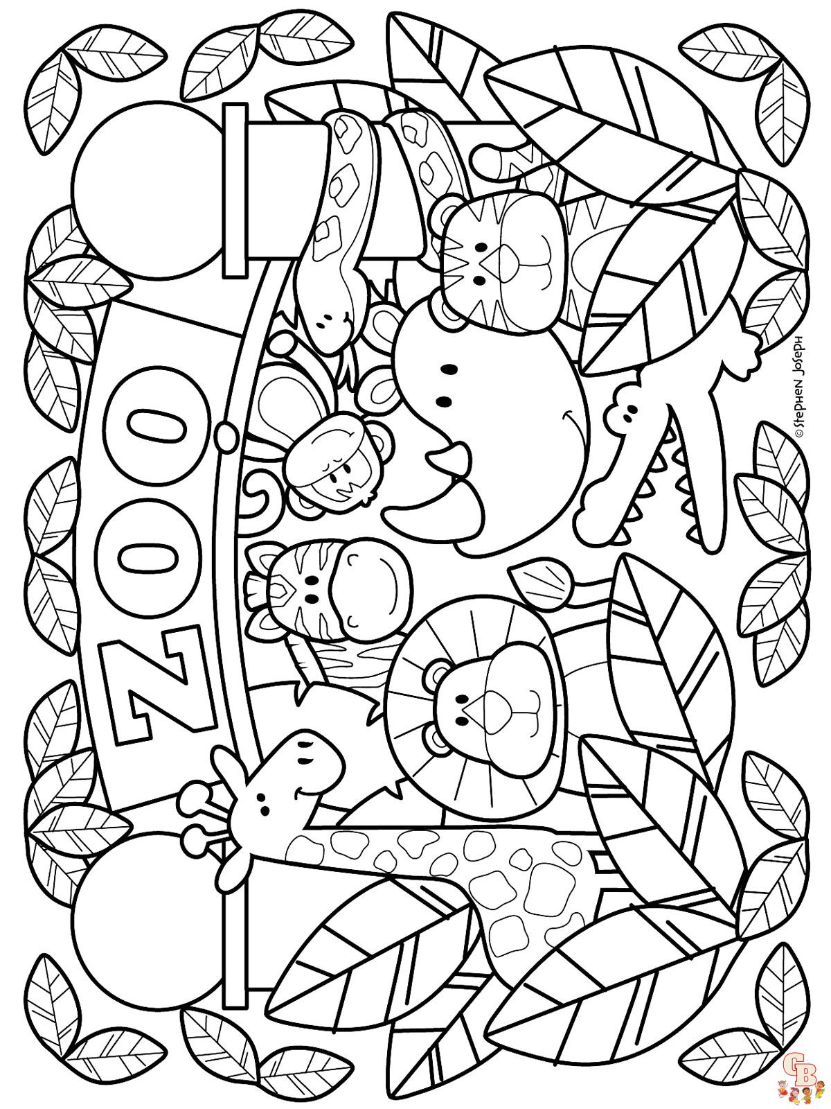 Zoo coloring pages for kids