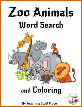 Zoo animals word search coloringâ grades