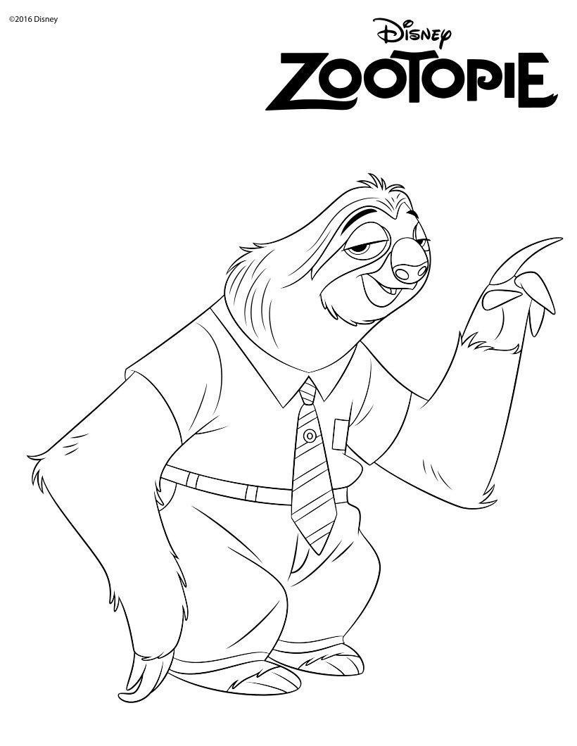 Zootopia free to color for children