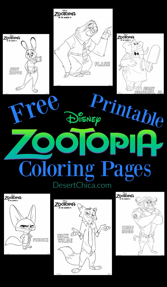 Disney zootopia coloring pages