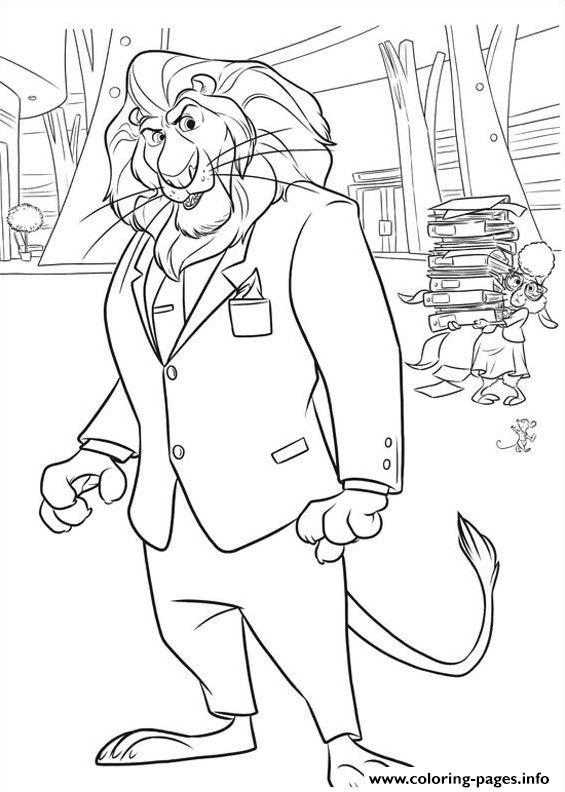 Zootopia characters coloring pages