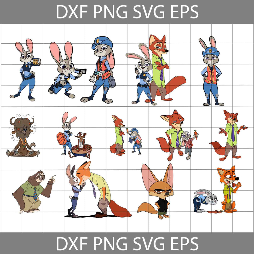 Zootopia svg bundle cricut file clipart svg png eps dxf