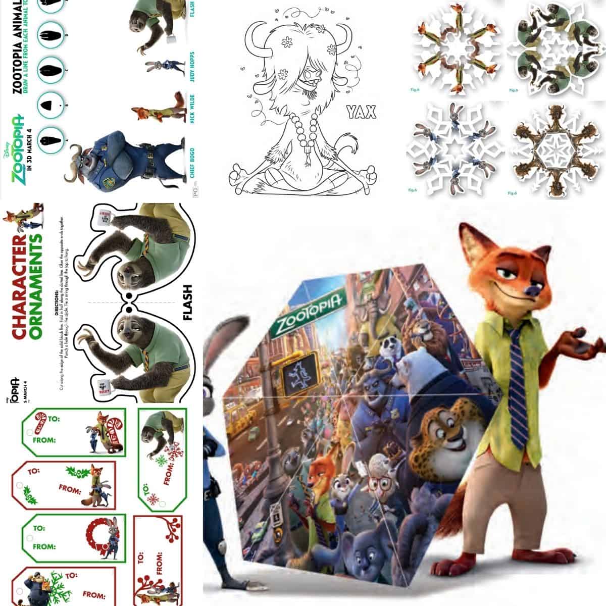 Zootopia activity coloring printables