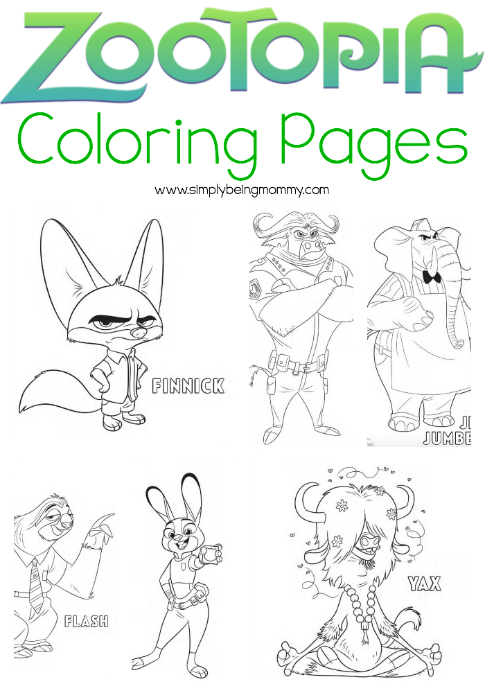 Free disney zootopia coloring pages simply being mommy