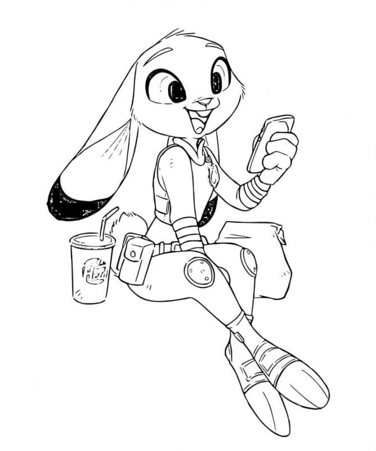 Cute judy hopps coloring page