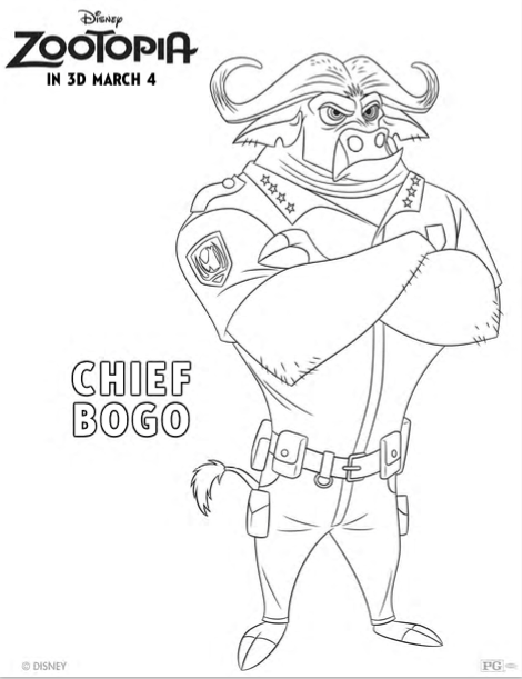 Zootopia coloring pages character previews
