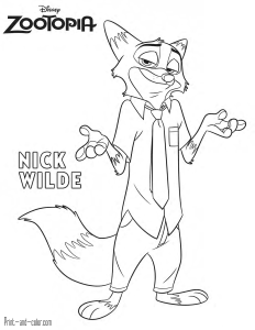 Zootopia coloring pages print and color