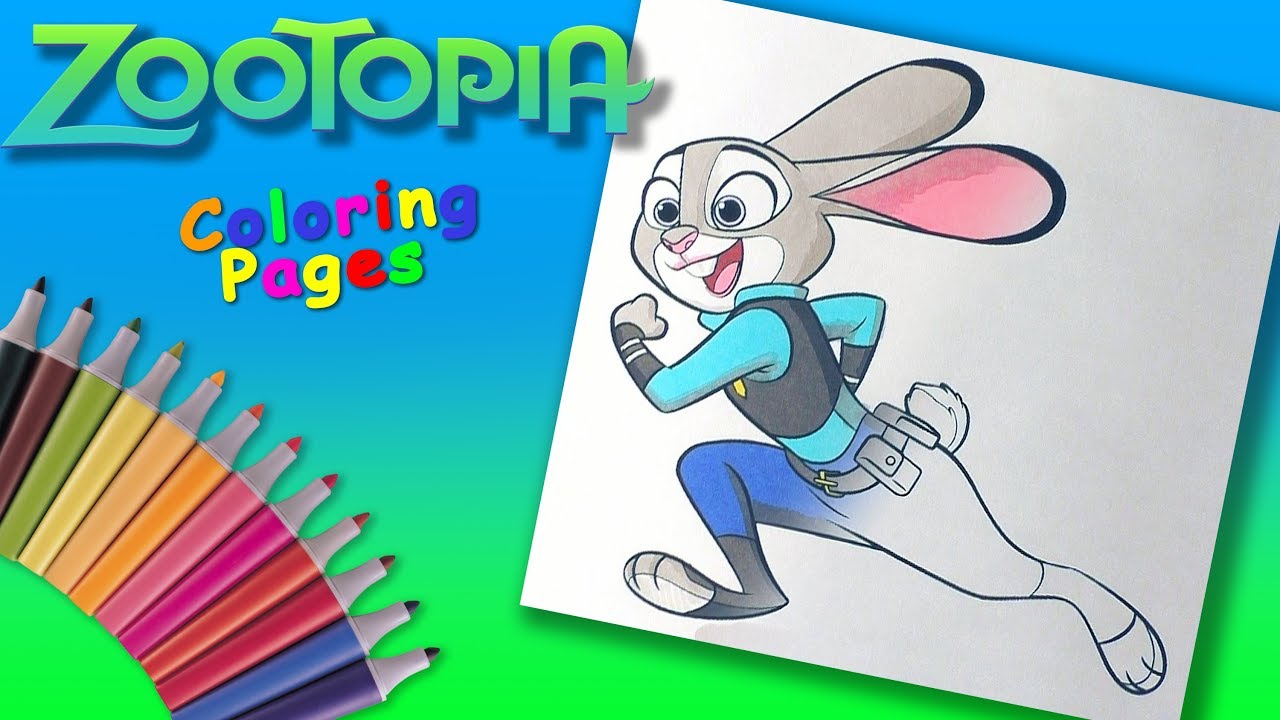 Disney zootopia coloring pages how to draw and colouring judy hopps disney zootopia