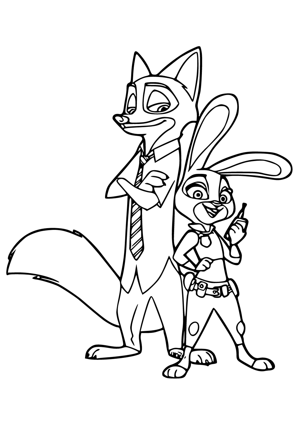 Free printable zootopia friends coloring page for adults and kids