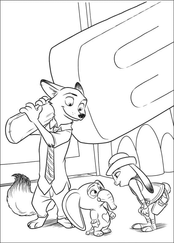 Zootopia free for kids coloring page