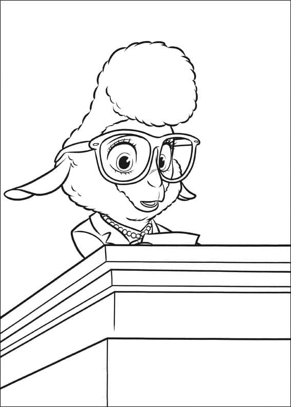 Zootopia bellwether coloring page