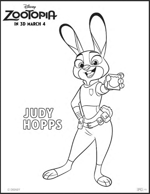 Free zootopia coloring sheets kids activities