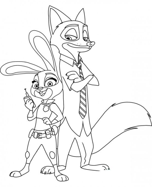 Disney zootopia coloring pages printable pdf