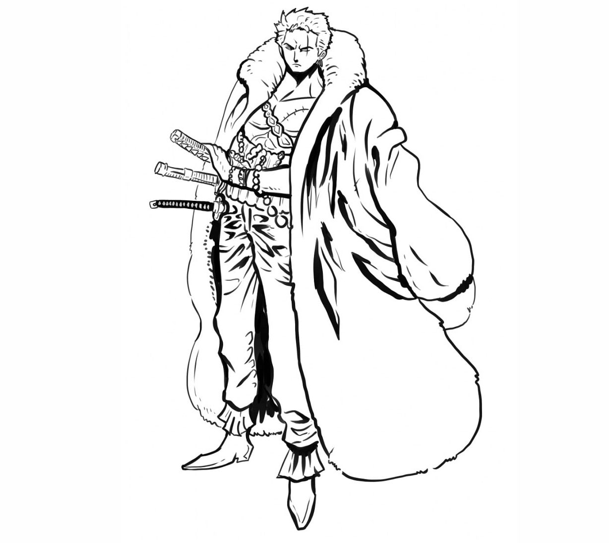 Cool zoro coloring page