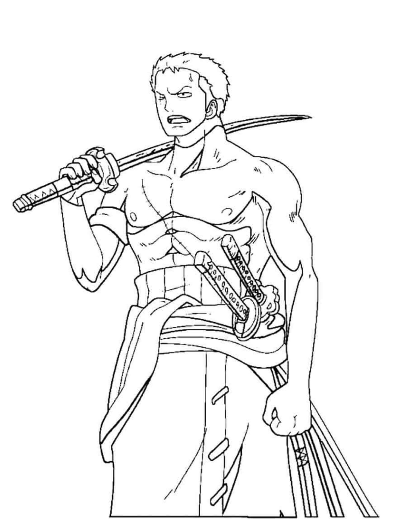 Drawing zoro coloring page