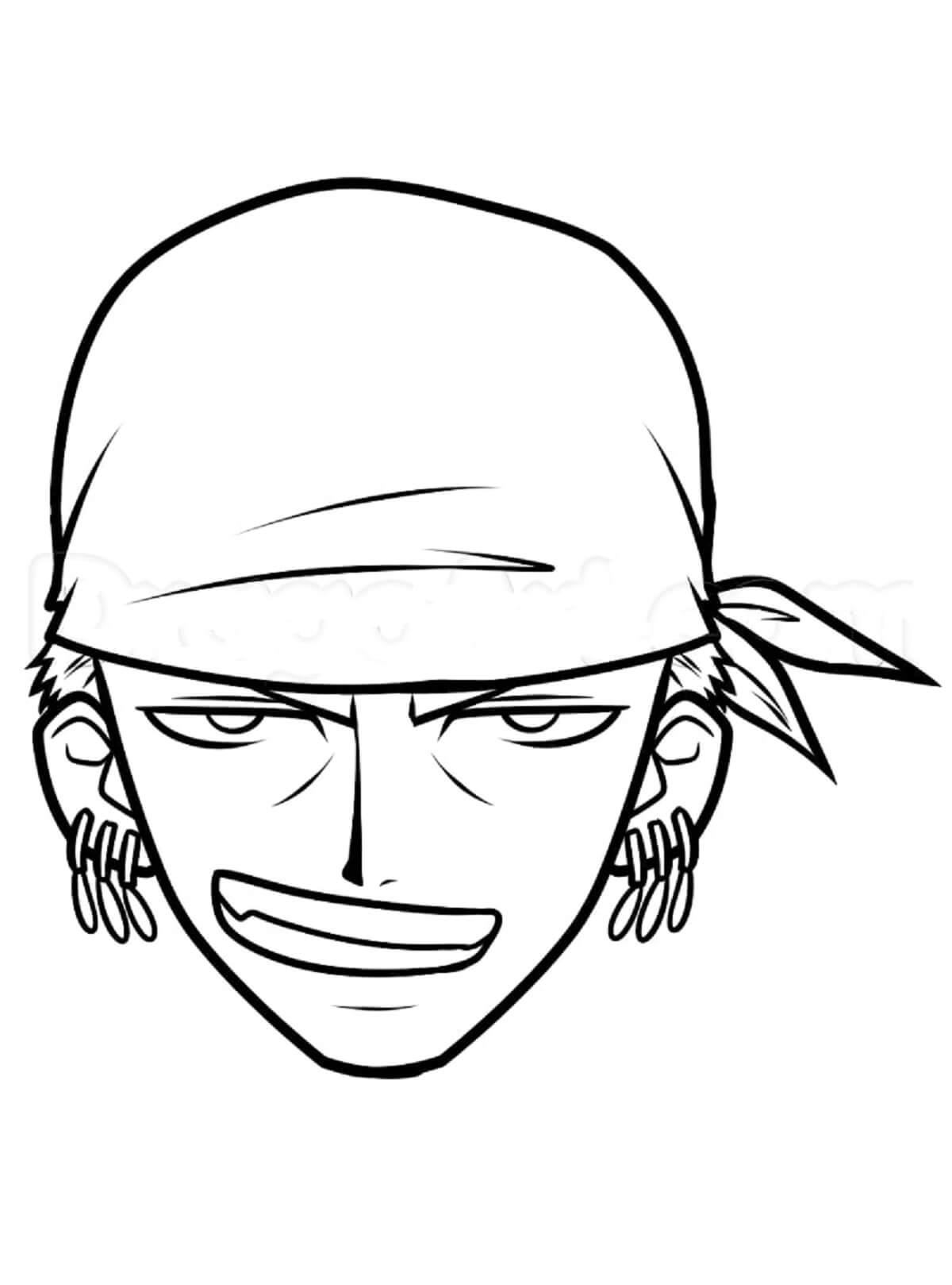 Zoro head coloring page