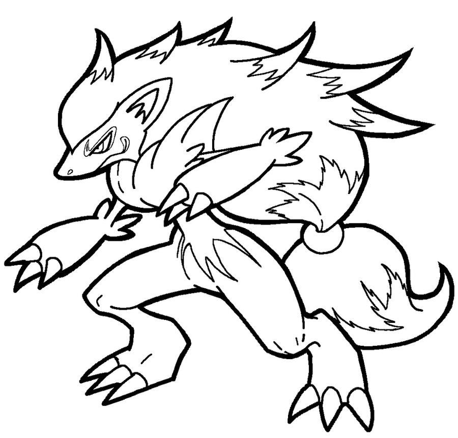 Zoroark lineart by yumezaka on