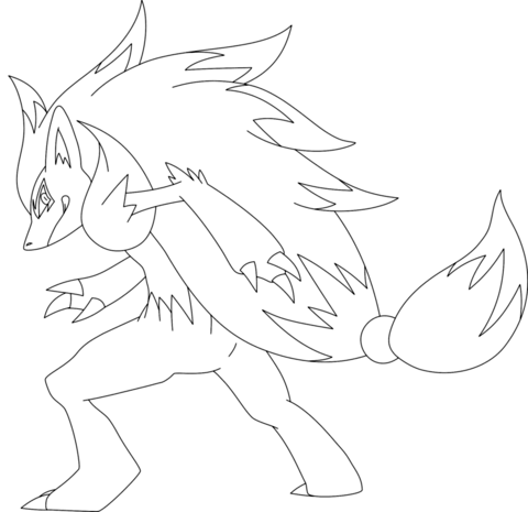 Zoroark coloring page free printable coloring pages