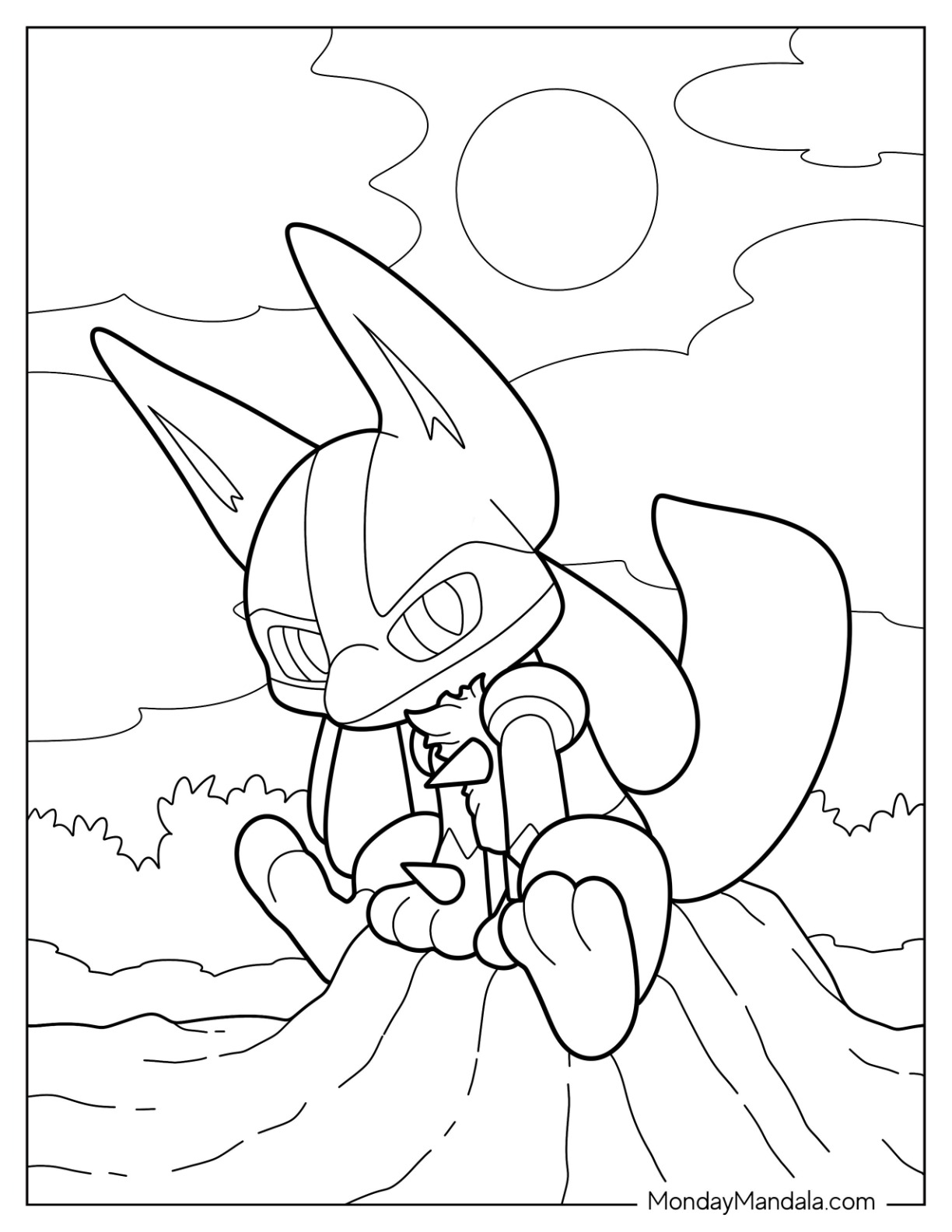 Lucario coloring pages free pdf printables