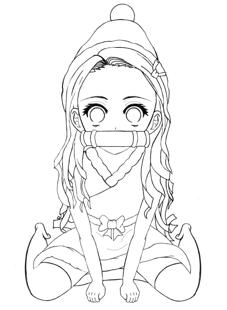 Nezuko printable coloring page