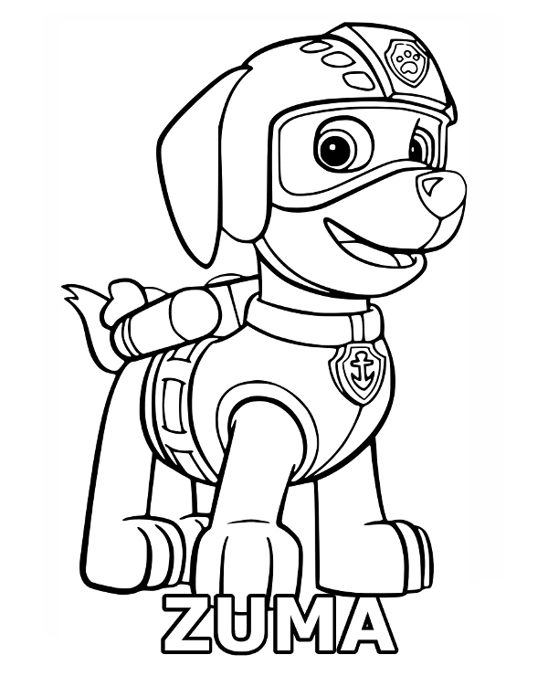 Zuma coloring page paw patrol