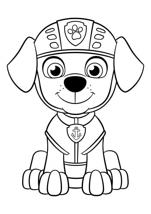 Paw patrol zuma coloring page